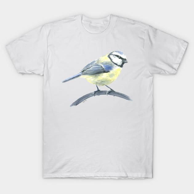 Blue tit, watercolor painting T-Shirt by katerinamk